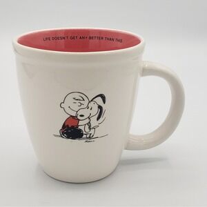 Hallmark Peanuts Snoopy Charlie Brown Mug Life Doesn't Get Any Better Red White